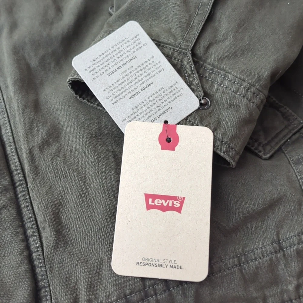 VLevis Sherpa Lined Jacket Military Utility Army Green Coat‎ Men's XXL NWT